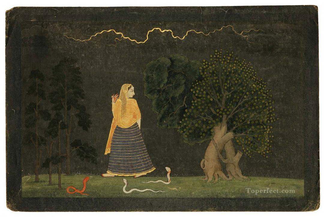 Family of Nainsukh Abharisarika Nayika Indian Oil Paintings